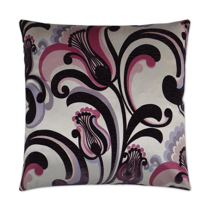 Romanza Aubergine Multi Color Throw Pillow With Insert Throw Pillows LOOMLAN By D.V. Kap