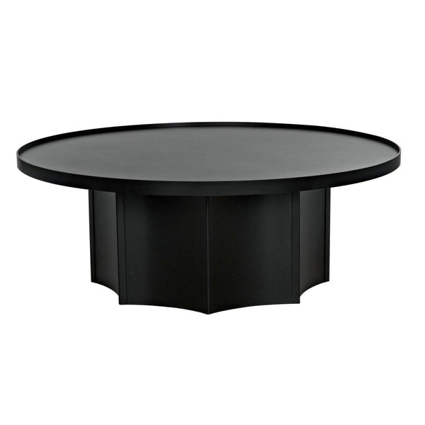 Rome Black Steel Round Coffee Table Coffee Tables LOOMLAN By Noir