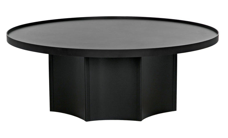 Rome Black Steel Round Coffee Table Coffee Tables LOOMLAN By Noir