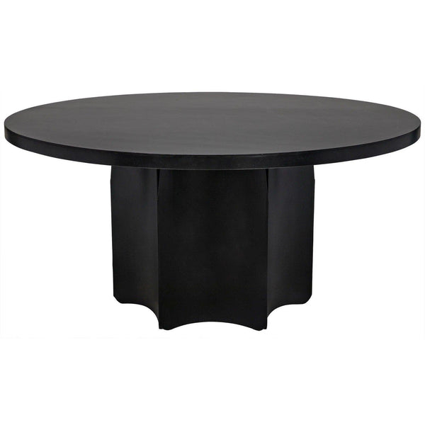 Rome Black Steel Round Dining Table Dining Tables LOOMLAN By Noir