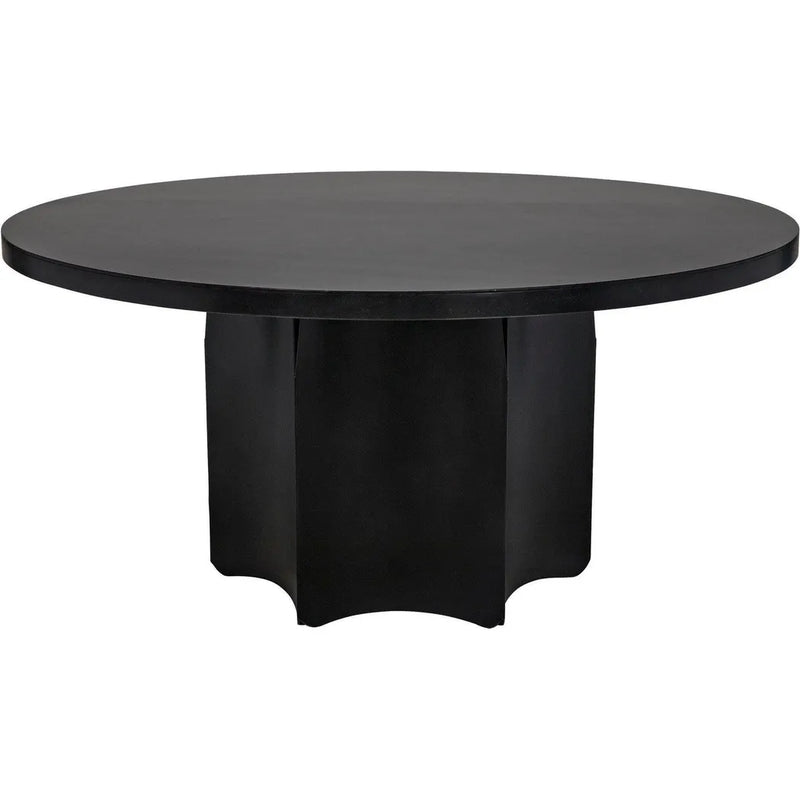 Rome Black Steel Round Dining Table Dining Tables LOOMLAN By Noir