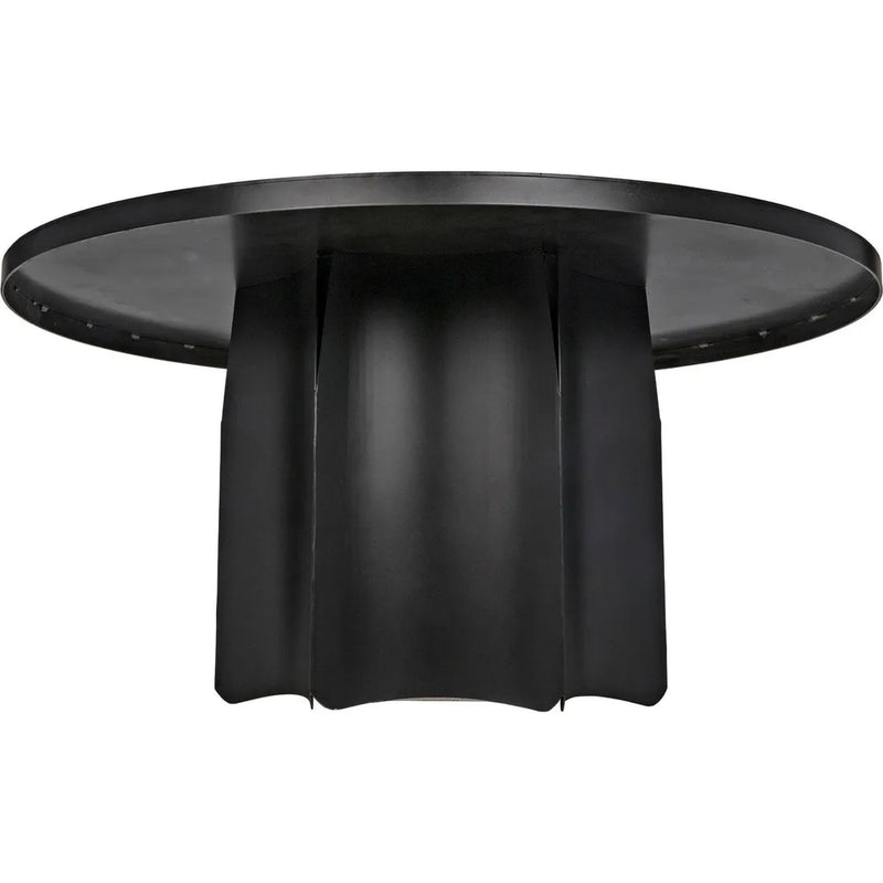 Rome Black Steel Round Dining Table Dining Tables LOOMLAN By Noir