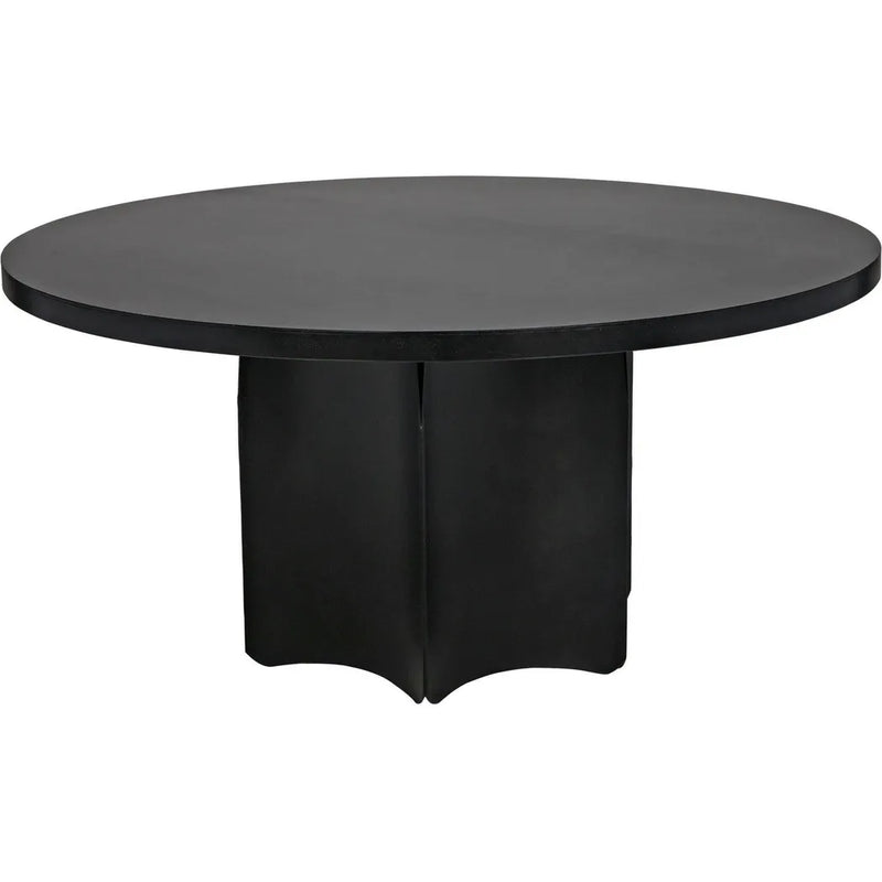 Rome Black Steel Round Dining Table Dining Tables LOOMLAN By Noir