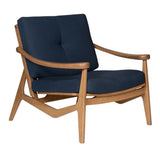 Romeo Fabric Upholstered Navy Blue Accent Arm Chair