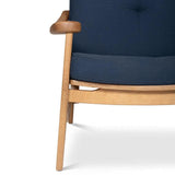 Romeo Fabric Upholstered Navy Blue Accent Arm Chair Club Chairs LOOMLAN By Urbia