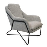 Romeo Lounge chair Light Grey Tweed Upholstered Seat Club Chairs LOOMLAN By LH Imports