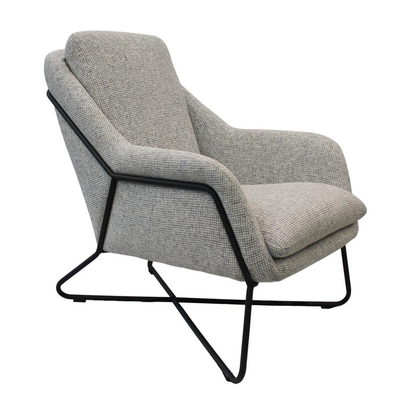 Romeo Lounge chair Light Grey Tweed Upholstered Seat Club Chairs LOOMLAN By LH Imports