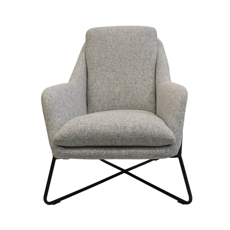 Romeo Lounge chair Light Grey Tweed Upholstered Seat Club Chairs LOOMLAN By LH Imports