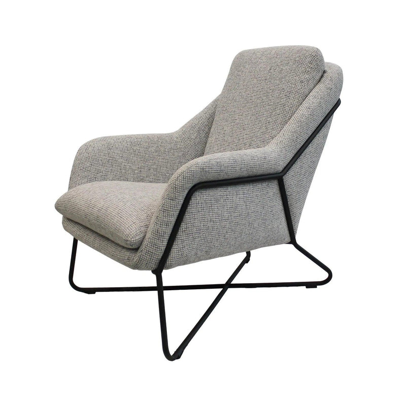 Romeo Lounge chair Light Grey Tweed Upholstered Seat Club Chairs LOOMLAN By LH Imports