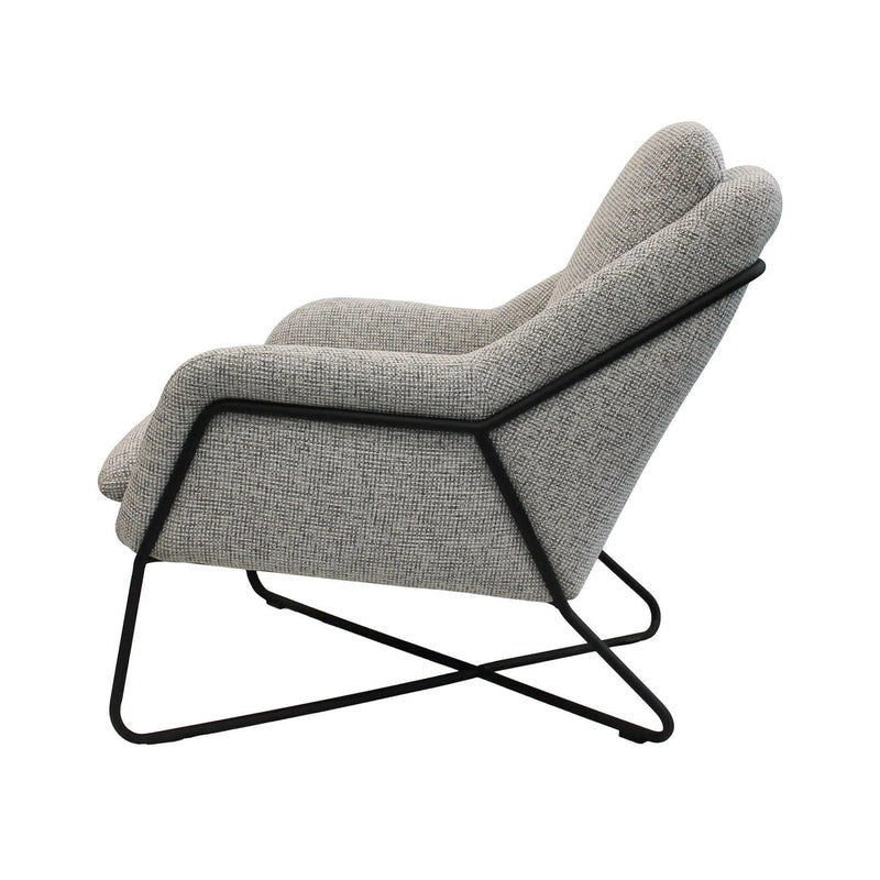 Romeo Lounge chair Light Grey Tweed Upholstered Seat Club Chairs LOOMLAN By LH Imports