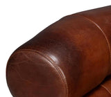 Rondo Leather Brown Armless Swivel Chair Club Chairs LOOMLAN By Sarreid