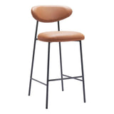 Rorun Wood and Steel Brown Barstool (Set of 2) Bar Stools LOOMLAN By Zuo Modern