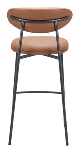 Rorun Wood and Steel Brown Barstool (Set of 2) Bar Stools LOOMLAN By Zuo Modern