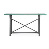 Ross Metal and Glass Grey Rectangular Console Table Console Tables LOOMLAN By Bassett Mirror