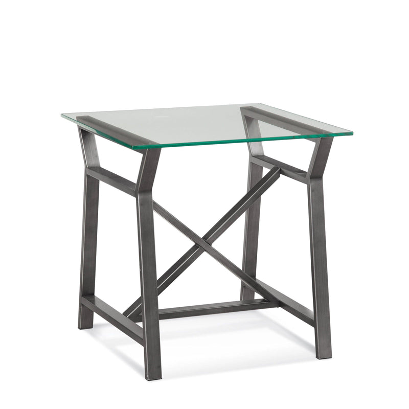 Ross Metal and Glass Grey Square End Table Side Tables LOOMLAN By Bassett Mirror