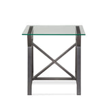 Ross Metal and Glass Grey Square End Table Side Tables LOOMLAN By Bassett Mirror