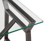 Ross Metal and Glass Grey Square End Table Side Tables LOOMLAN By Bassett Mirror