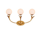 Rossville Triple-Light Iron and Glass Gold Wall Sconce Wall Sconces LOOMLAN By Currey & Co