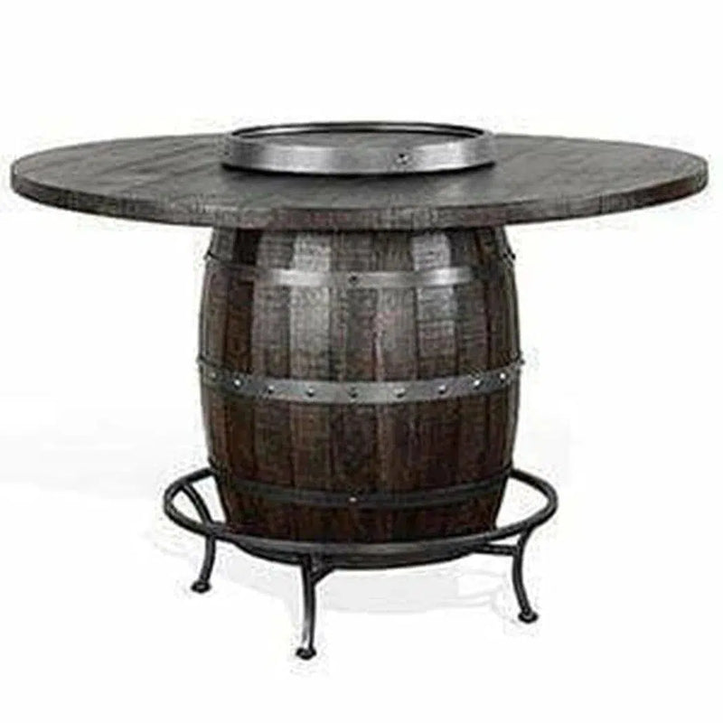 Round 54" Counter Height Rustic Barrell Pub Table Counter Tables LOOMLAN By Sunny D