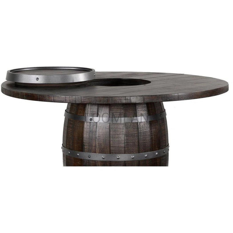 Round 54" Counter Height Rustic Barrell Pub Table Counter Tables LOOMLAN By Sunny D