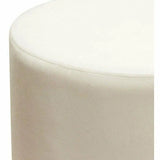 Round Accent Ottoman Cream Velvet Gold Metal Band Accent Ottomans LOOMLAN By Diamond Sofa