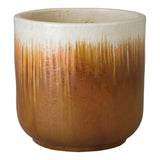 Round Amber Ceramic Planter Outdoor Planters LOOMLAN By Emissary