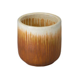 Round Amber Ceramic Planter Outdoor Planters LOOMLAN By Emissary