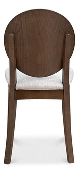 Round Back Side Chair Driftwood Oatmeal Dining Chairs LOOMLAN By Sarreid