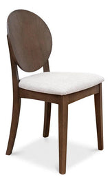 Round Back Side Chair Driftwood Oatmeal Dining Chairs LOOMLAN By Sarreid