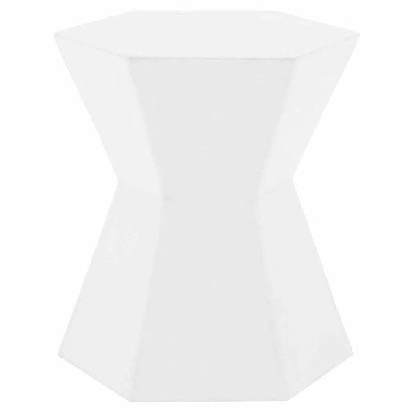 Round Bento Accent Table Ivory Concrete Outdoor Side Tables LOOMLAN By Essentials For Living