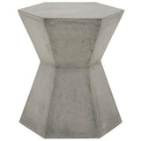 Round Bento Accent Table Slate Gray Concrete Outdoor Side Tables LOOMLAN By Essentials For Living