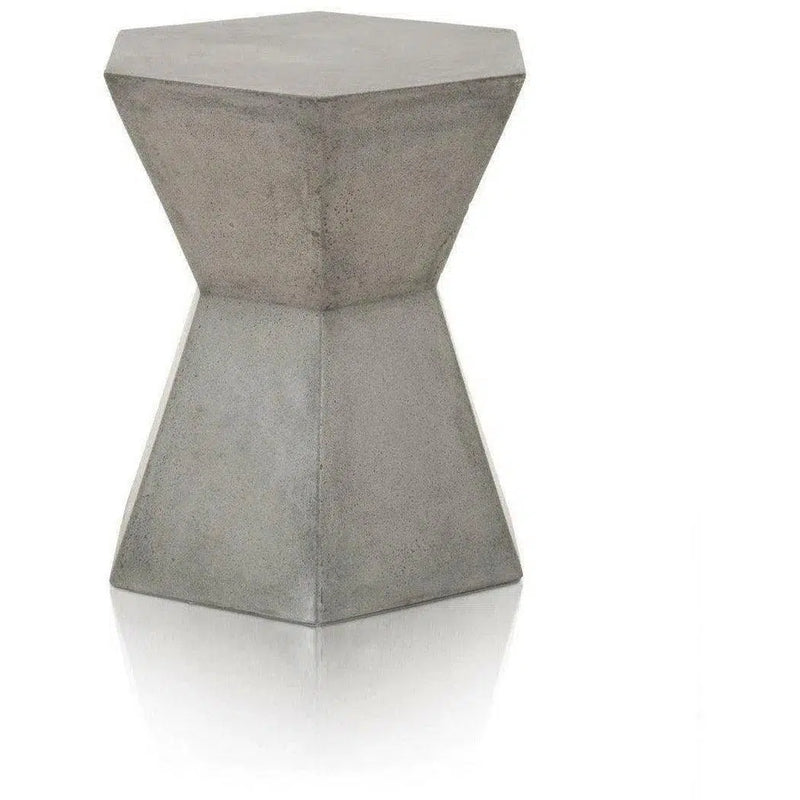 Round Bento Accent Table Slate Gray Concrete Outdoor Side Tables LOOMLAN By Essentials For Living