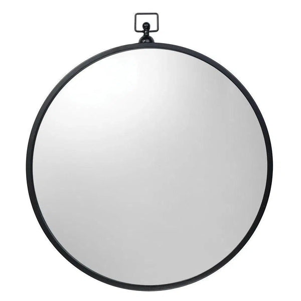 Round Black Iron Zoe Wall Mirror Mid Century Modern Decor Wall Mirrors LOOMLAN By Jamie Young