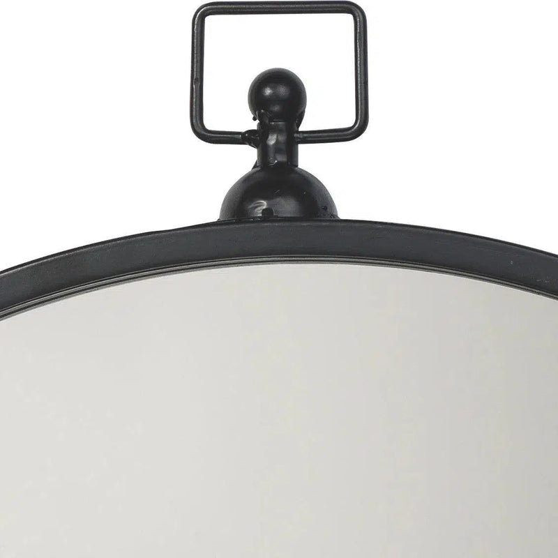 Round Black Iron Zoe Wall Mirror Mid Century Modern Decor Wall Mirrors LOOMLAN By Jamie Young