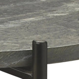 Round Black Marble Top Mid Century Modern Side Table Side Tables LOOMLAN By Jamie Young