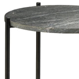 Round Black Marble Top Mid Century Modern Side Table Side Tables LOOMLAN By Jamie Young