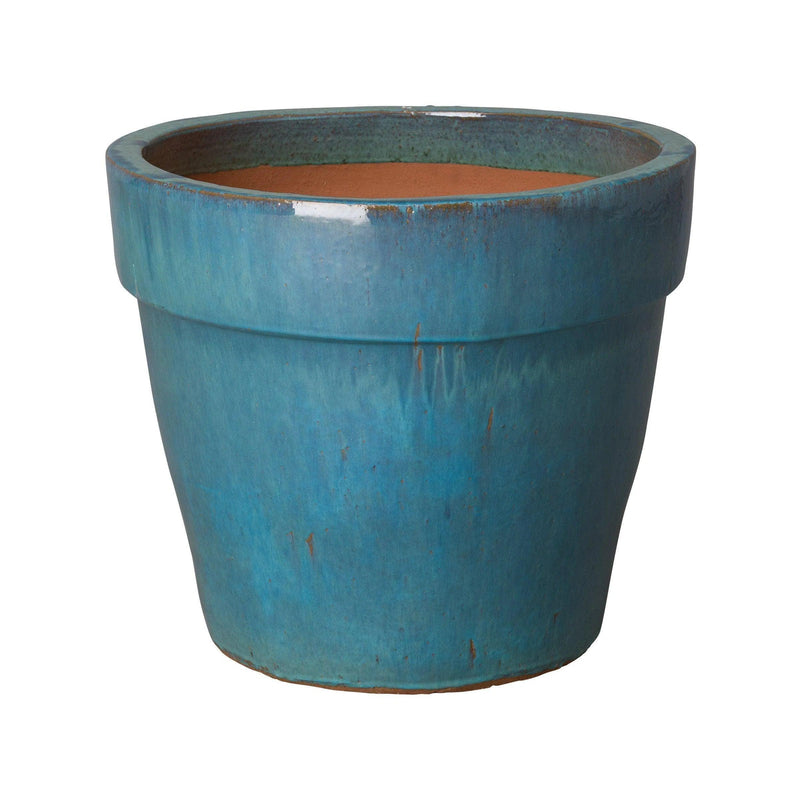 Round Ceramic Flower Pot Outdoor Planters LOOMLAN By Emissary