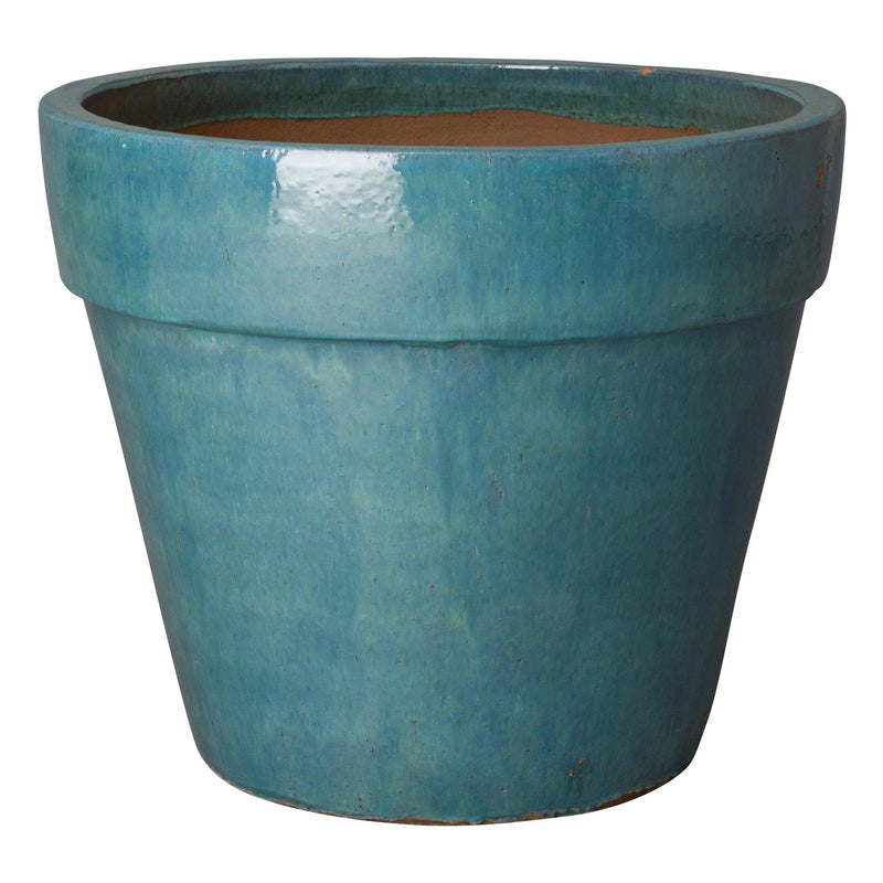 Round Ceramic Flower Pot Outdoor Planters LOOMLAN By Emissary