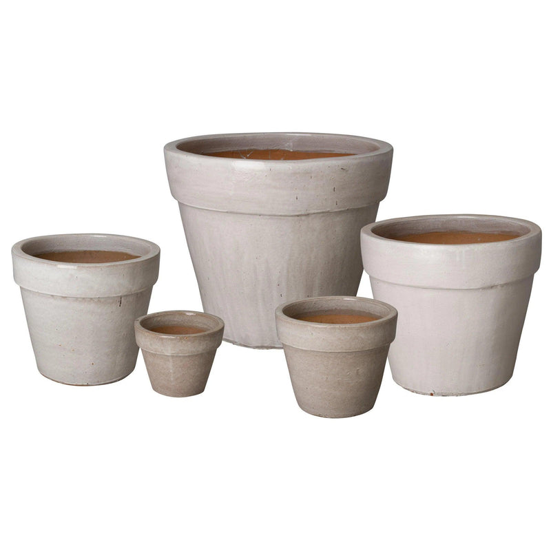 Round Ceramic Flower Pot Outdoor Planters LOOMLAN By Emissary