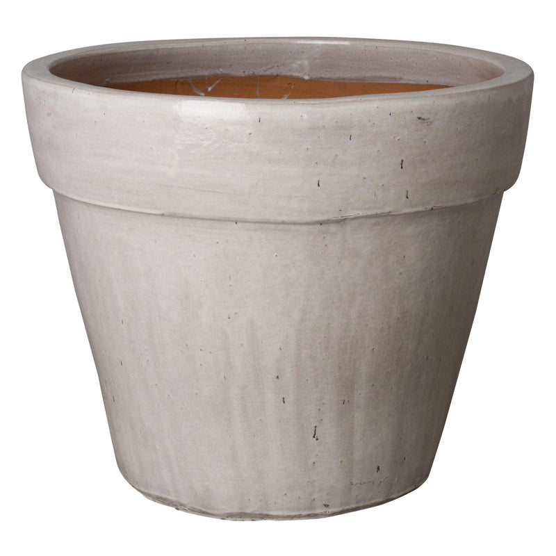 Round Ceramic Flower Pot Outdoor Planters LOOMLAN By Emissary