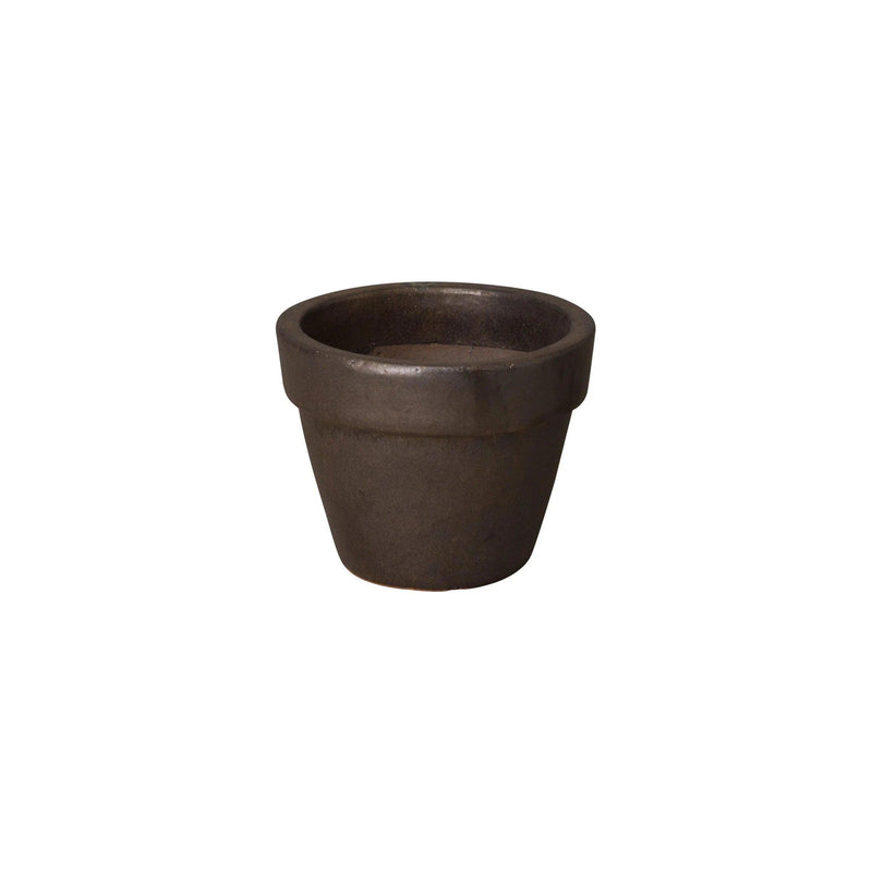 Round Ceramic Flower Pot Outdoor Planters LOOMLAN By Emissary