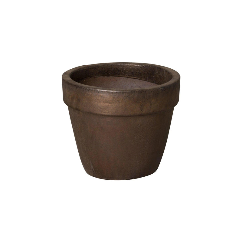 Round Ceramic Flower Pot Outdoor Planters LOOMLAN By Emissary