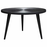 Round Cocktail Table Wood Top in Black Finish & Iron Legs Coffee Tables LOOMLAN By Diamond Sofa