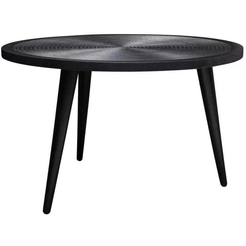 Round Cocktail Table Wood Top in Black Finish & Iron Legs Coffee Tables LOOMLAN By Diamond Sofa