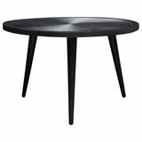 Round Cocktail Table Wood Top in Black Finish & Iron Legs Coffee Tables LOOMLAN By Diamond Sofa