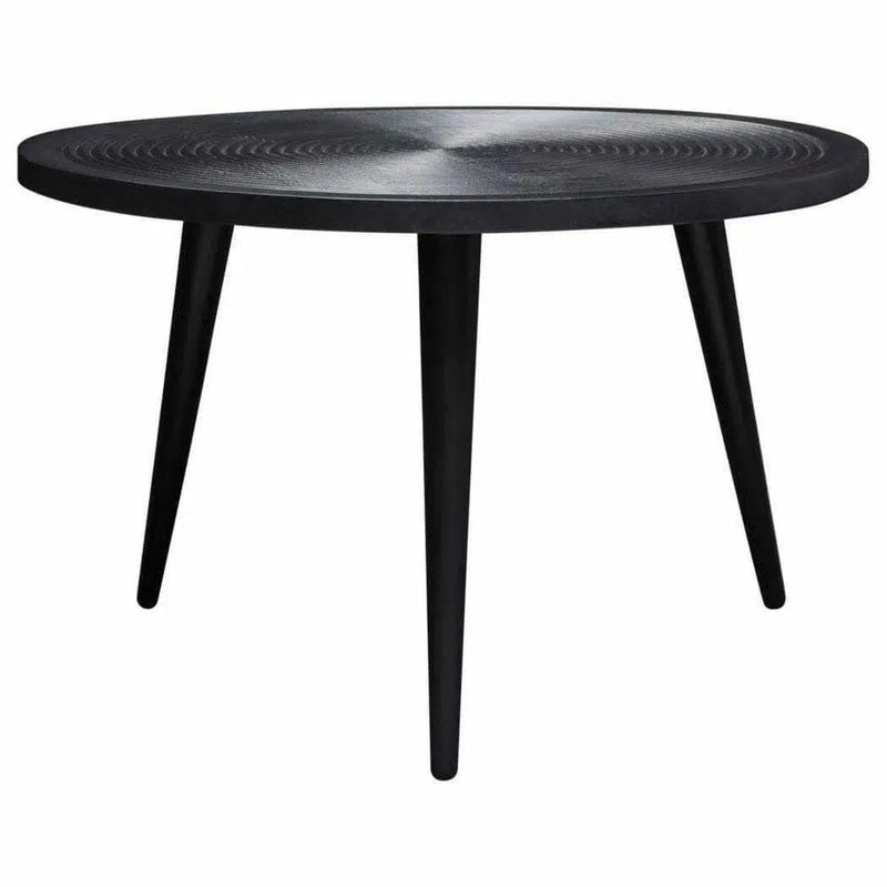 Round Cocktail Table Wood Top in Black Finish & Iron Legs Coffee Tables LOOMLAN By Diamond Sofa