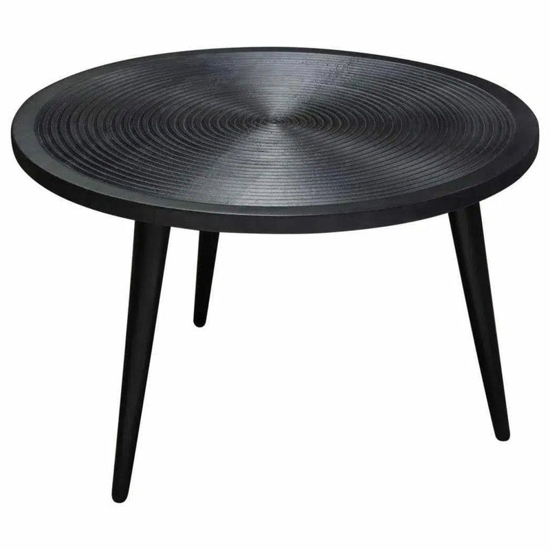 Round Cocktail Table Wood Top in Black Finish & Iron Legs Coffee Tables LOOMLAN By Diamond Sofa