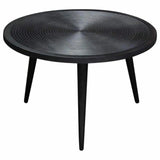 Round Cocktail Table Wood Top in Black Finish & Iron Legs Coffee Tables LOOMLAN By Diamond Sofa