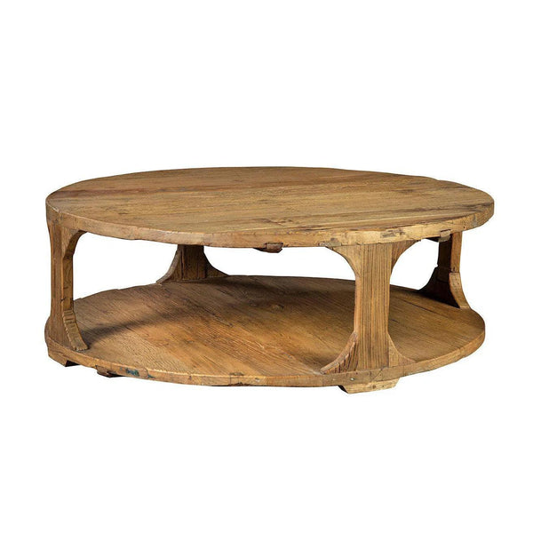 Round Coffee Table With Storage Reclaimed Wood Coffee Tables LOOMLAN By Furniture Classics