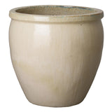 Round Crafted Ceramic Planter Outdoor Planters LOOMLAN By Emissary